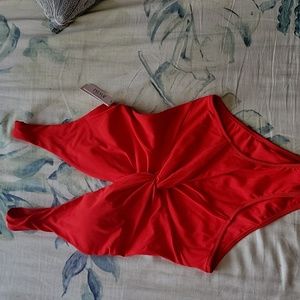 NWT Victoria Secret twist plunge ribbed one-piece swimsuit